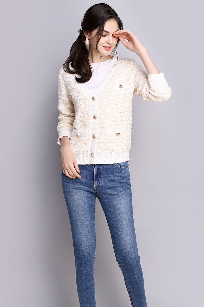 Snowy Weather Cardigan In Soft Cream Lilypirates