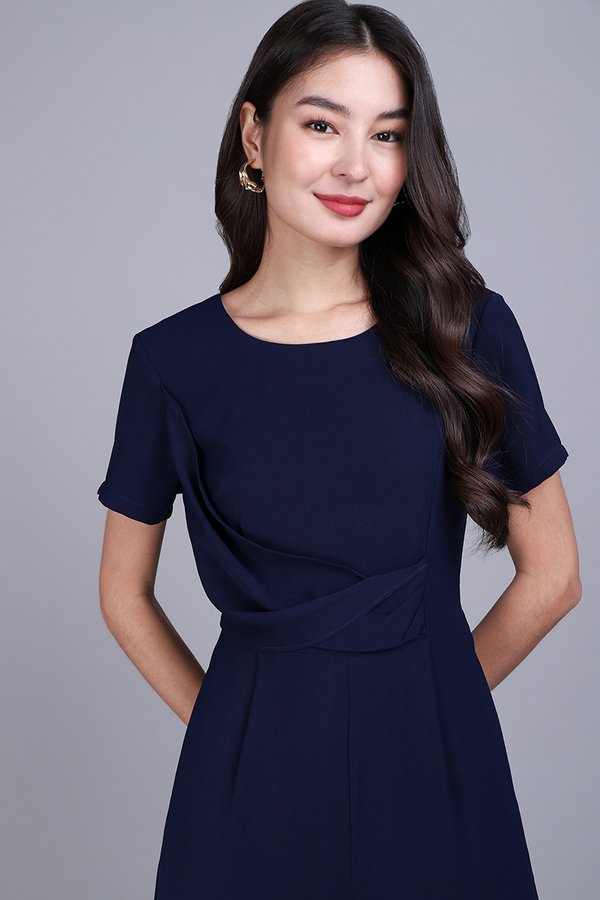 Claude Romper In Navy Blue