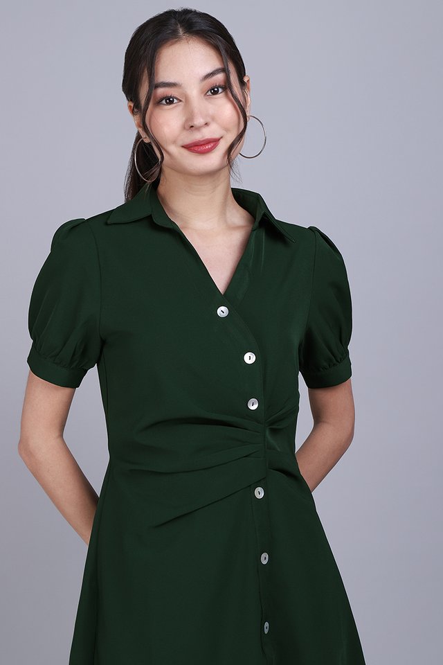 Germaine Dress In Forest Green