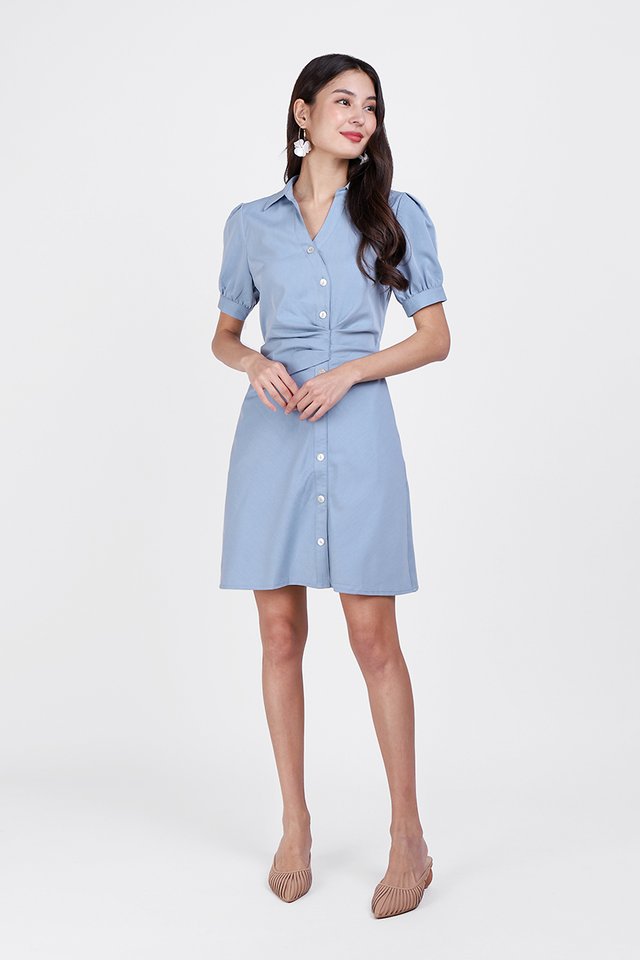 Germaine Dress In Muted Blue
