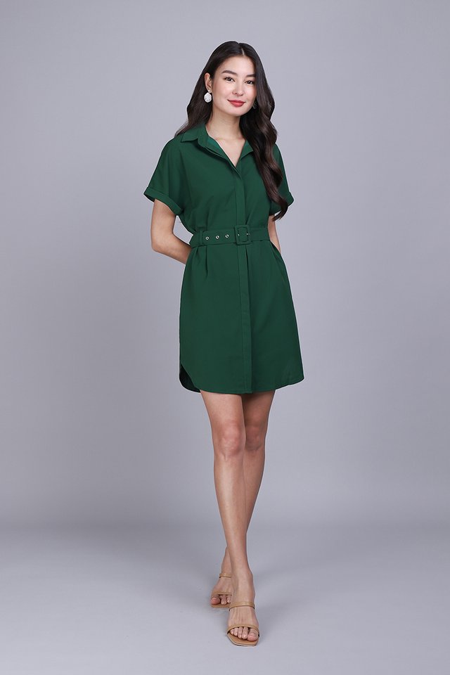 Rumi Dress In Forest Green
