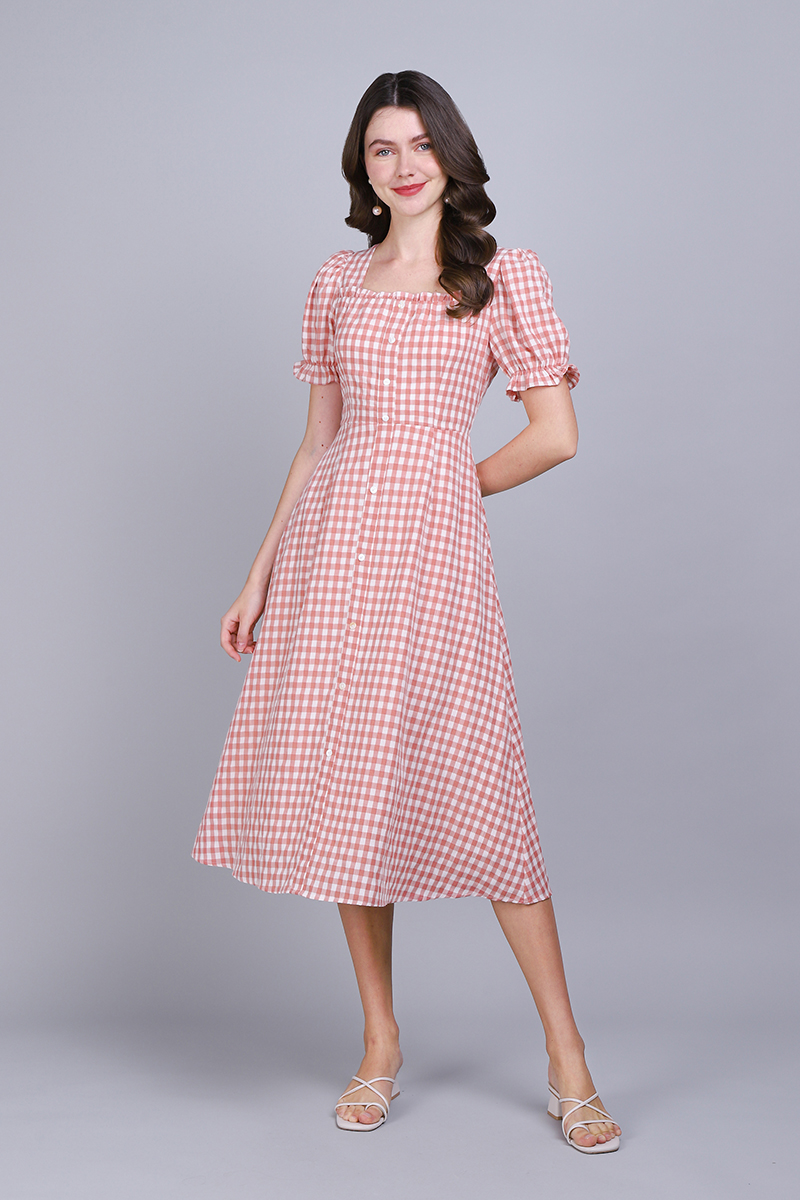 Gingham sales midi dress