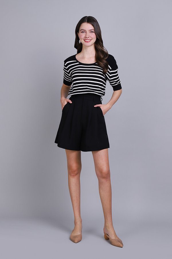 Brigitte Top In Black Stripes