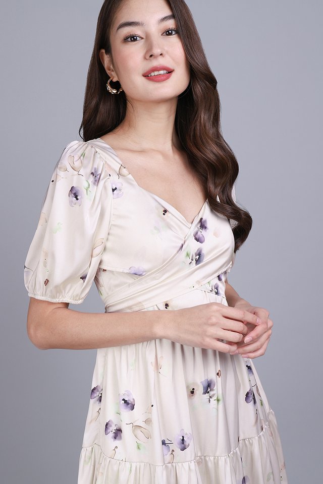 Cherie Dress In Cream Florals