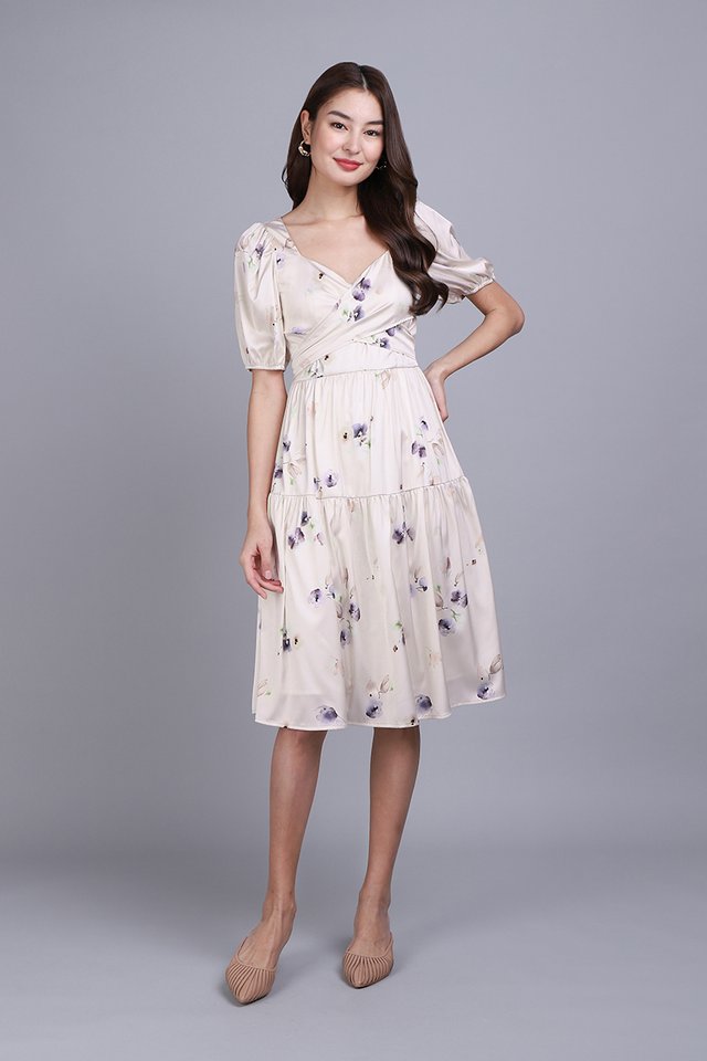 [BO] Cherie Dress In Cream Florals