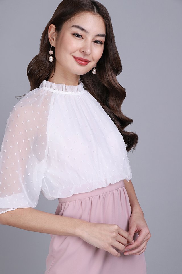 Annabelle Dress In White Pink