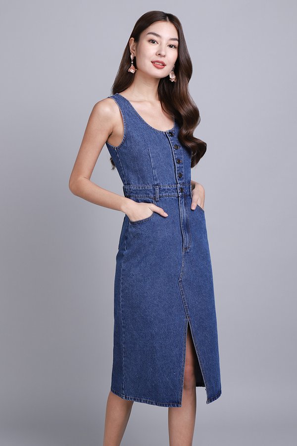 Narelle Dress In Dark Wash