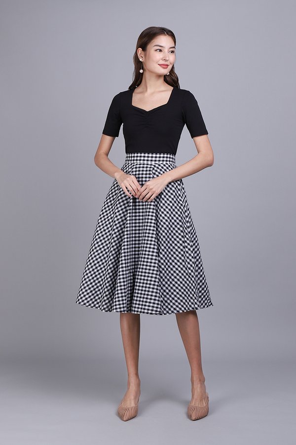 Poppy Skirt In Black Checks