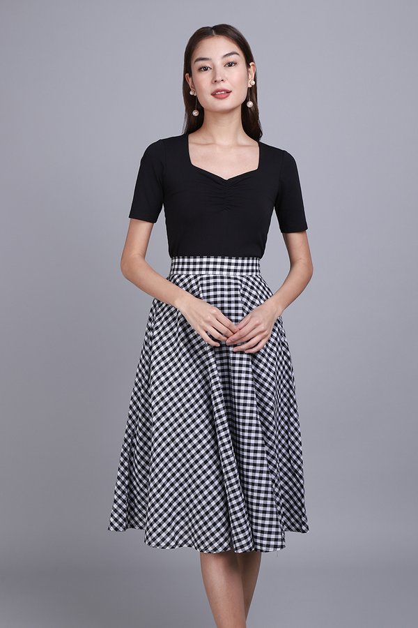 Poppy Skirt In Black Checks