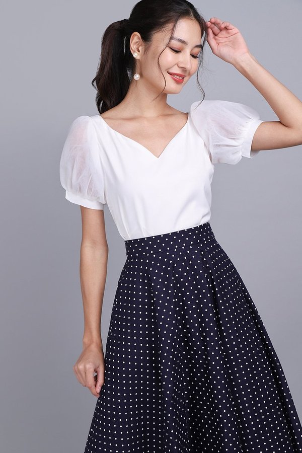 Poppy Skirt In Blue Dots