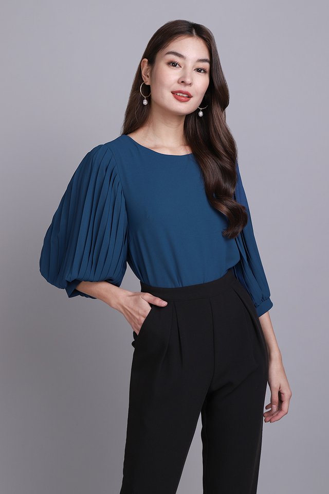 Andrea Top In Peacock Blue