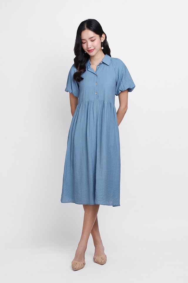 Camila Dress In Muted Blue