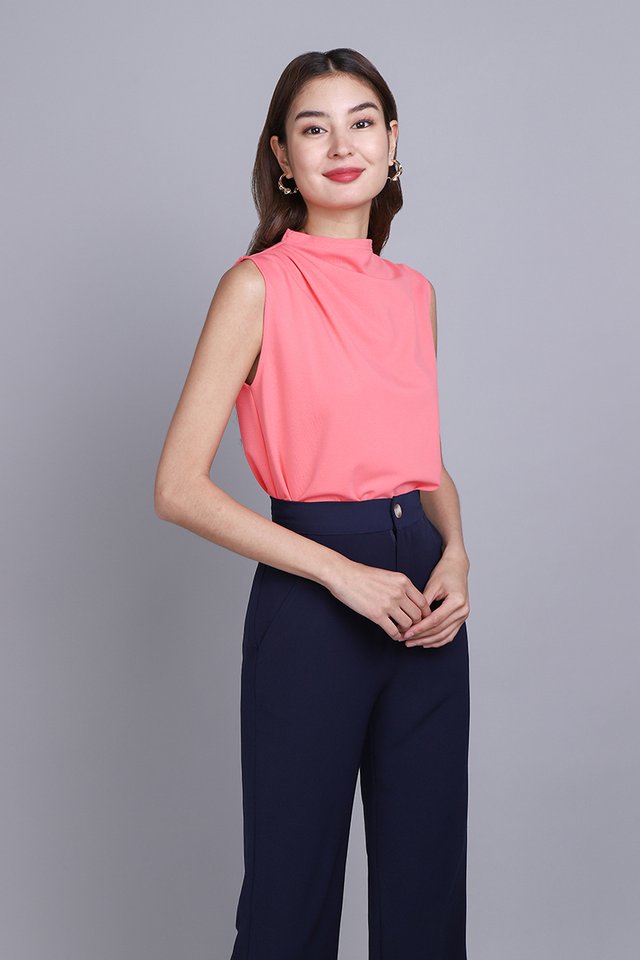 Avalon Top In Coral Pink