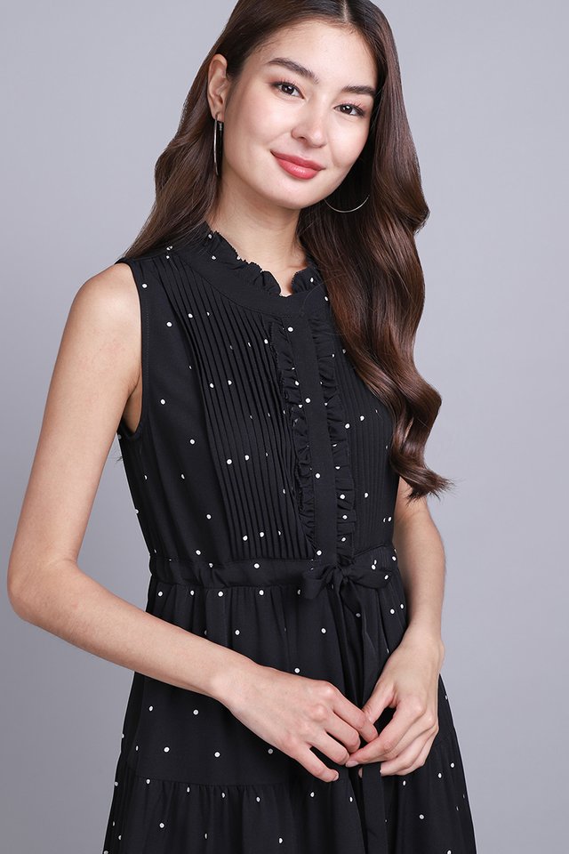 Tracy Dress In Black Dots