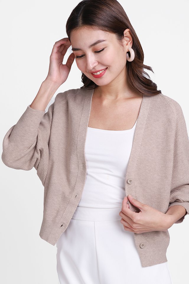 Lucia Cardigan In Warm Taupe