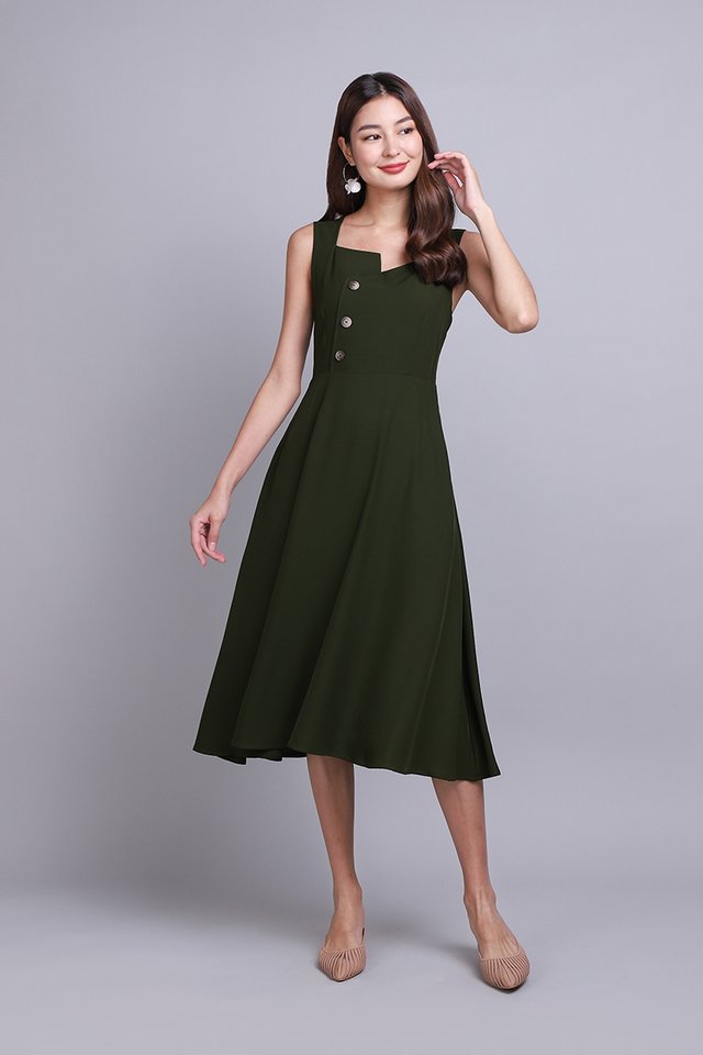 Chiara Dress In Olive Green