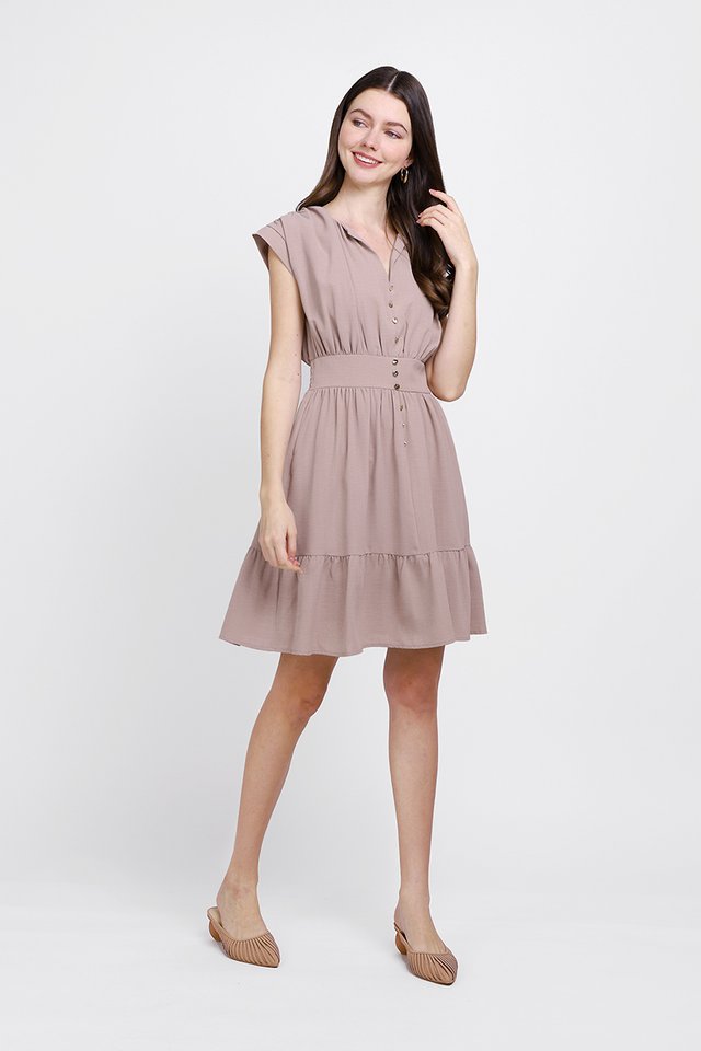 Quincy Dress In Taupe