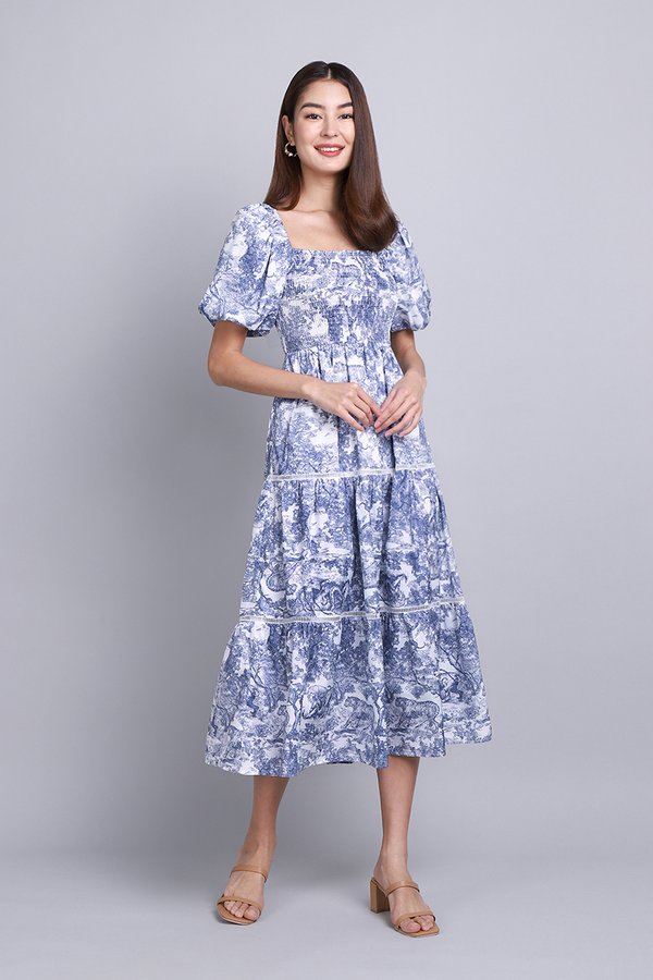 Reine Dress In Blue Porcelain