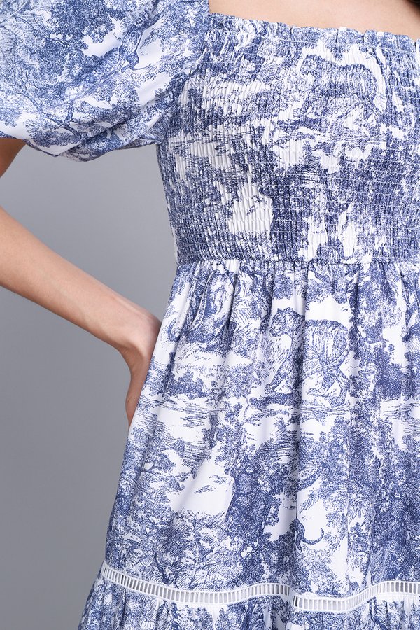 Reine Dress In Blue Porcelain