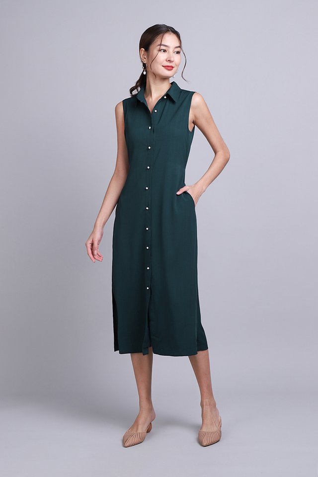 Cecilia Dress In Forest Teal