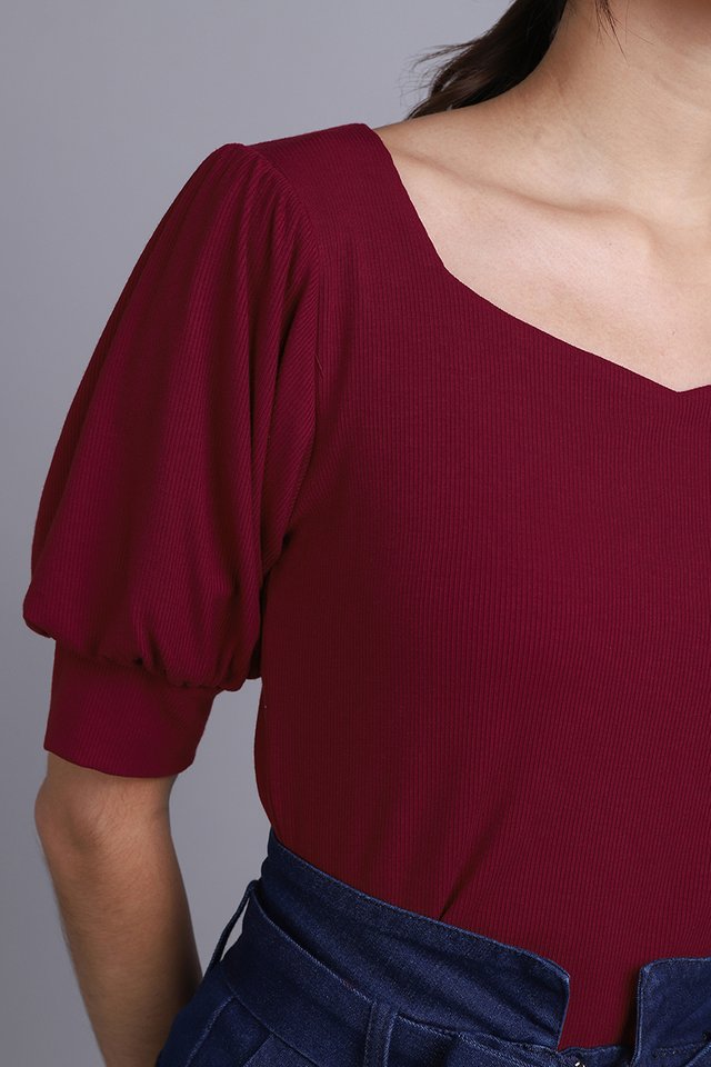Orion Top In Wine Red
