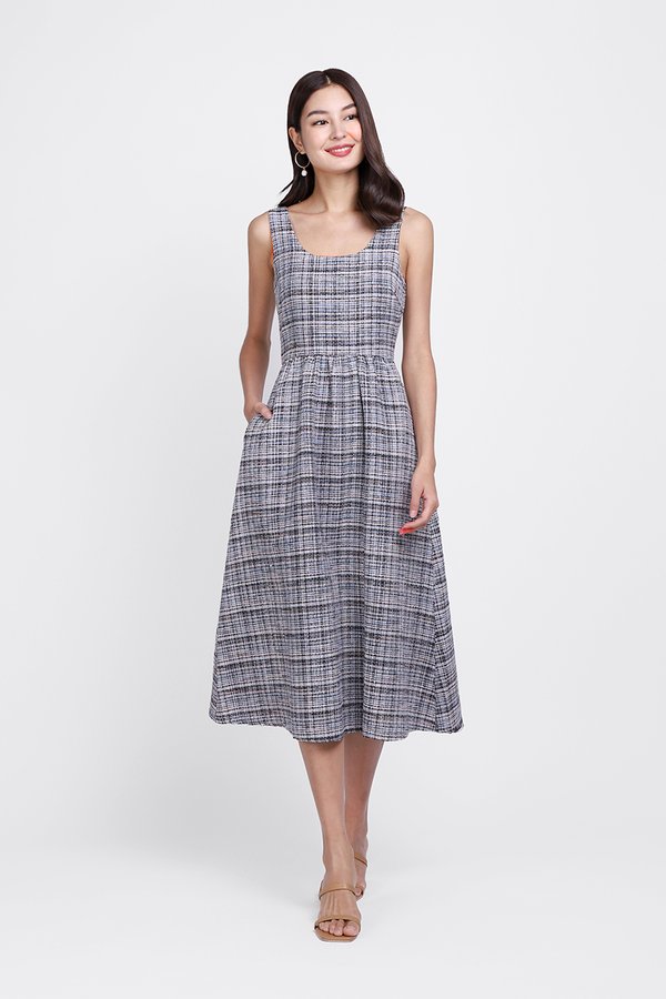 Antoine Dress In Dark Tweed