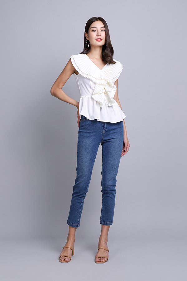 Francine Top In Classic White