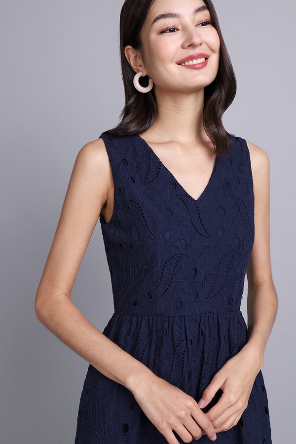 Eliana Dress In Navy Blue
