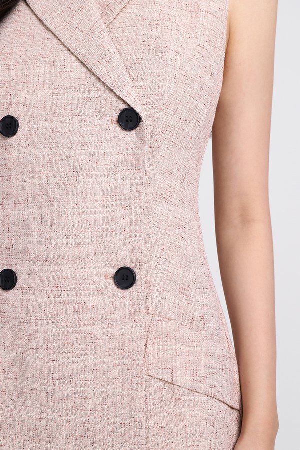 Tiara Dress In Pink Stone