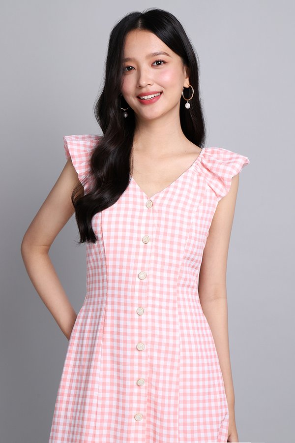 Carina Dress In Pink Checks