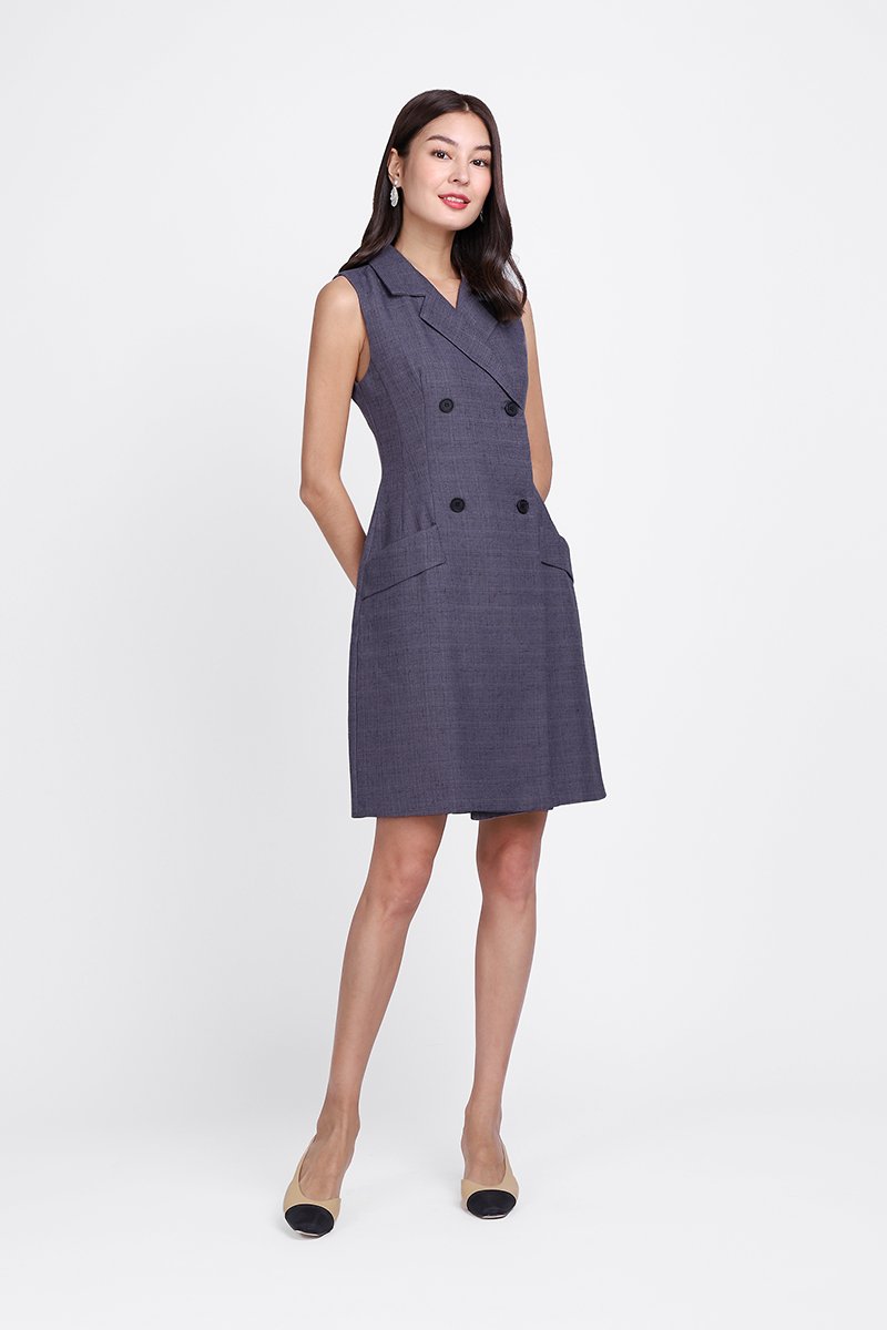 Tiara Dress In Purple Gray