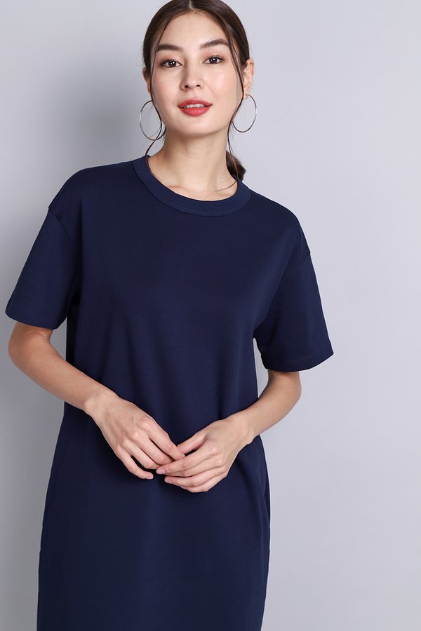 River Dress In Navy Blue
