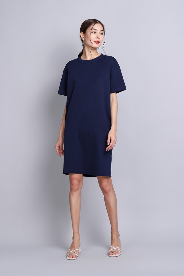 River Dress In Navy Blue