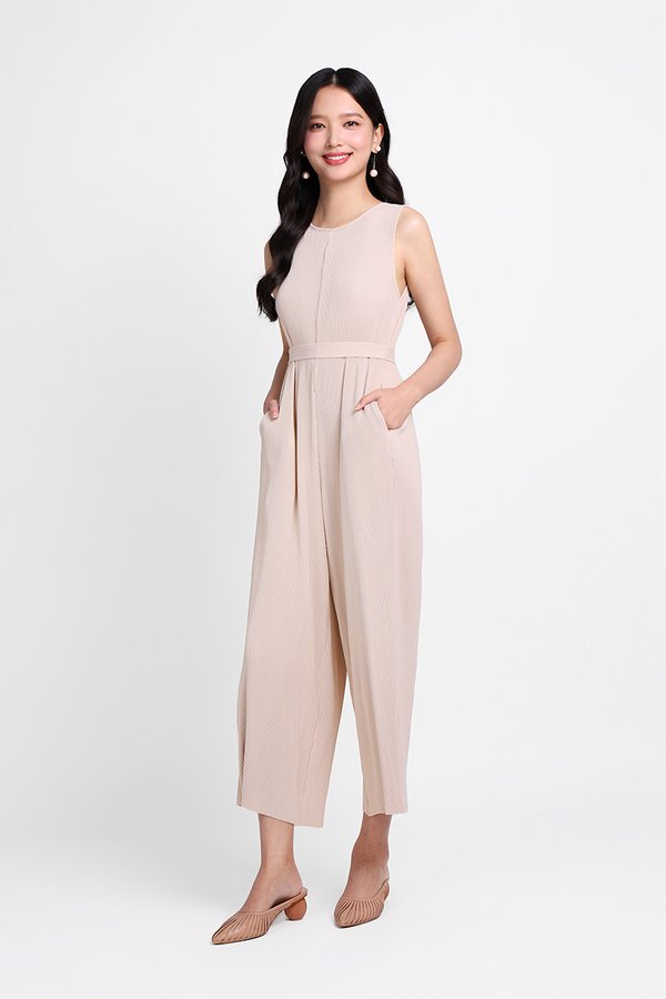 Hilton Romper In Almond Cream