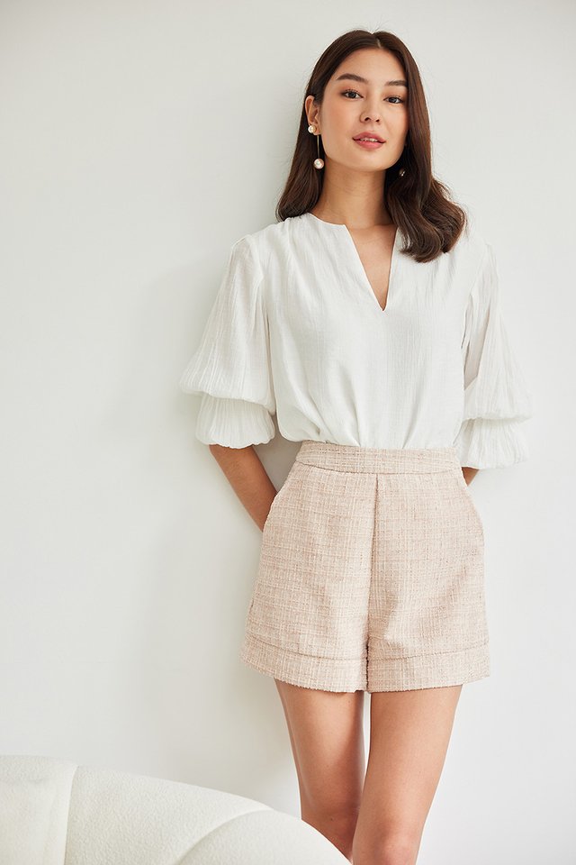 Kendra Shorts In Champagne Tweed