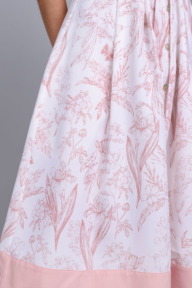 Amandine Dress In Pink Prints