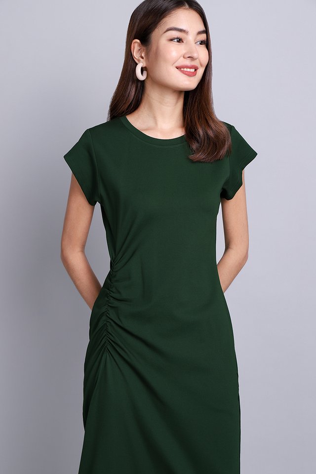 Haven Dress In Forest Green