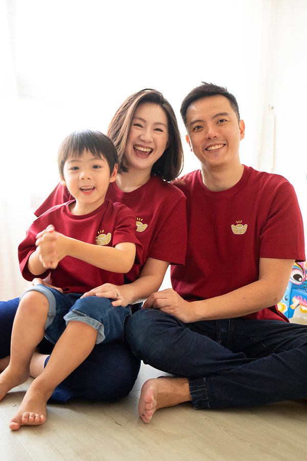Yuan Bao Kids Top In Wine Red