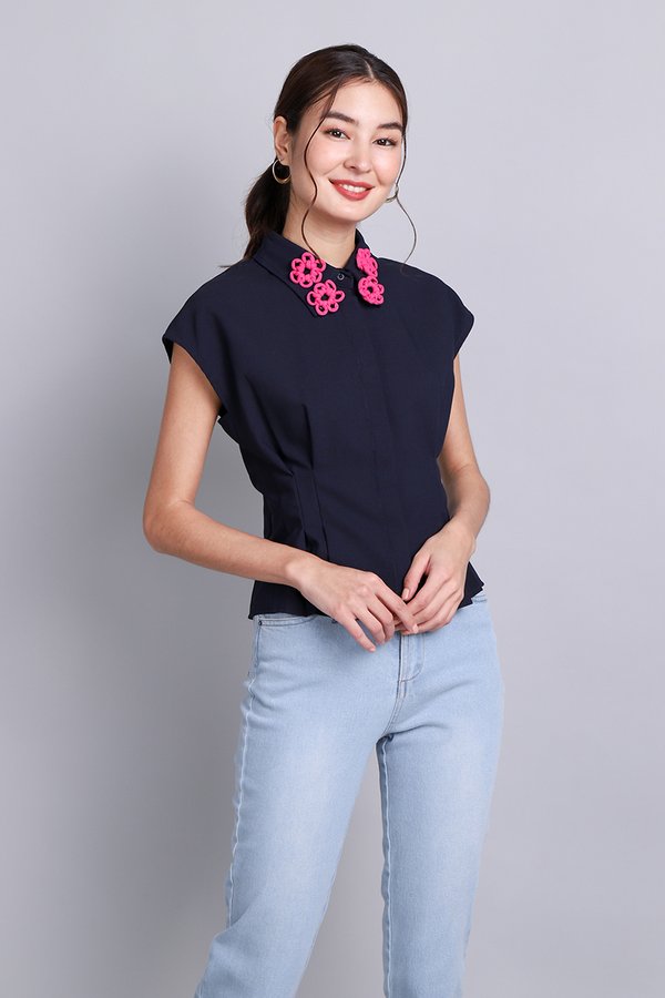 Blossom Top In Midnight Blue