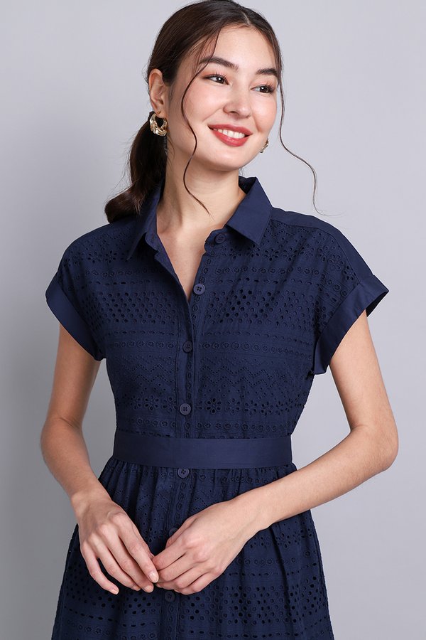 Heather Dress In Navy Blue