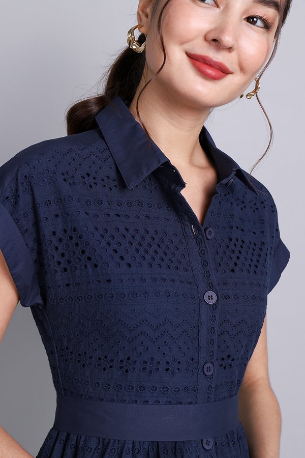Heather Dress In Navy Blue