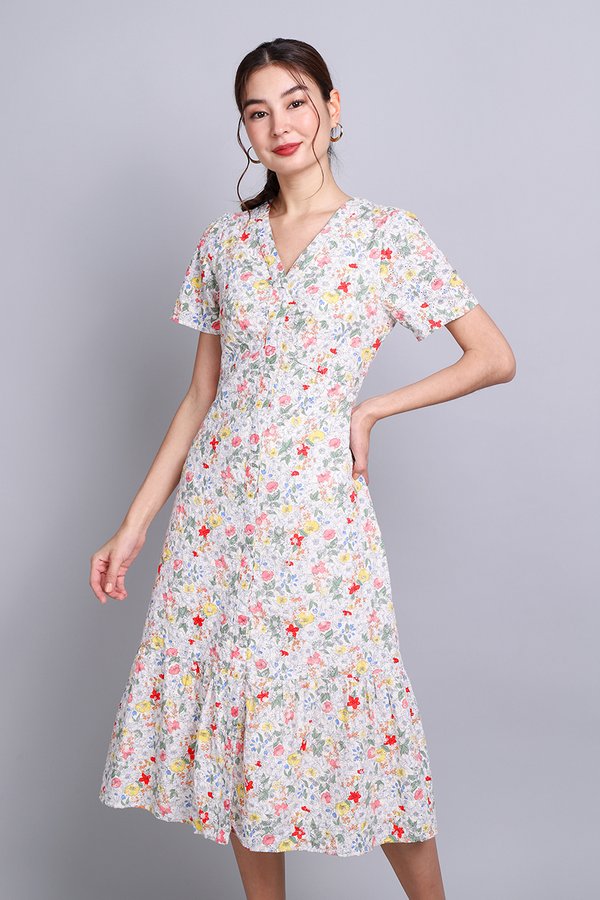 Petal Dress In Colourful Florals