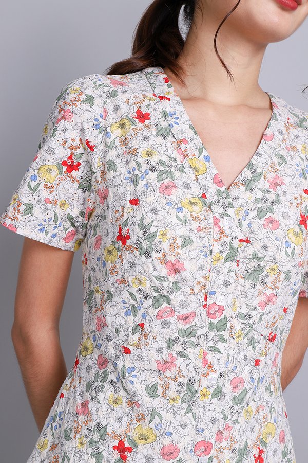 Petal Dress In Colourful Florals