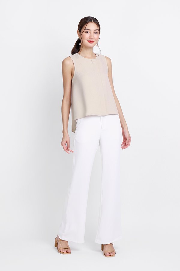 Enya Top In Taupe Cream