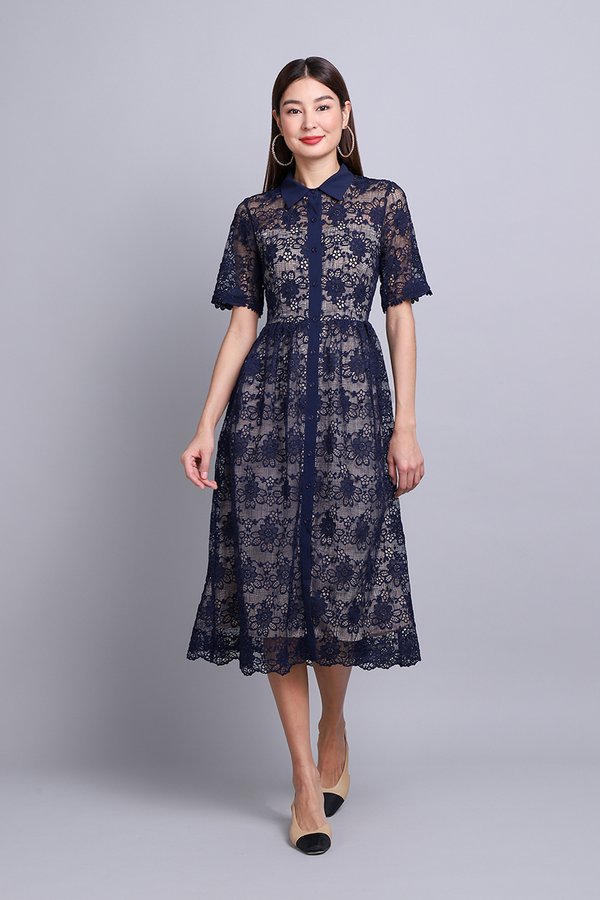 Georgiana Dress In Midnight Blue