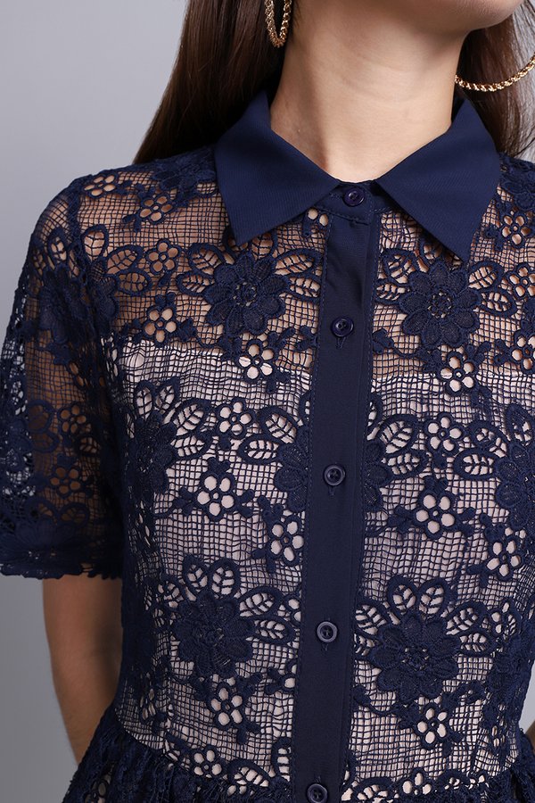 Georgiana Dress In Midnight Blue