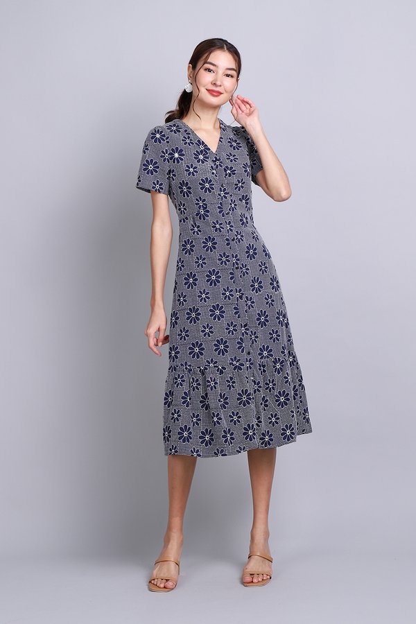 Petal Dress In Blue Florals