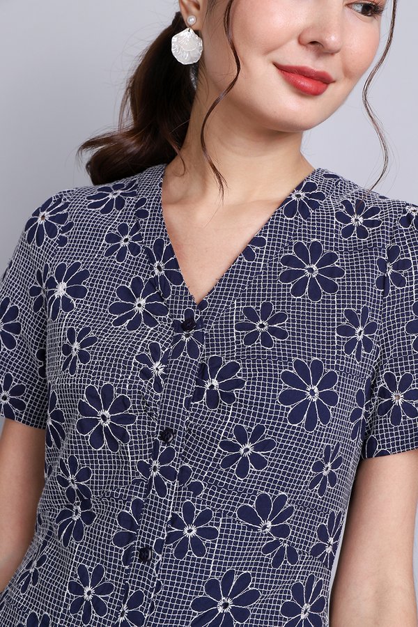 Petal Dress In Blue Florals