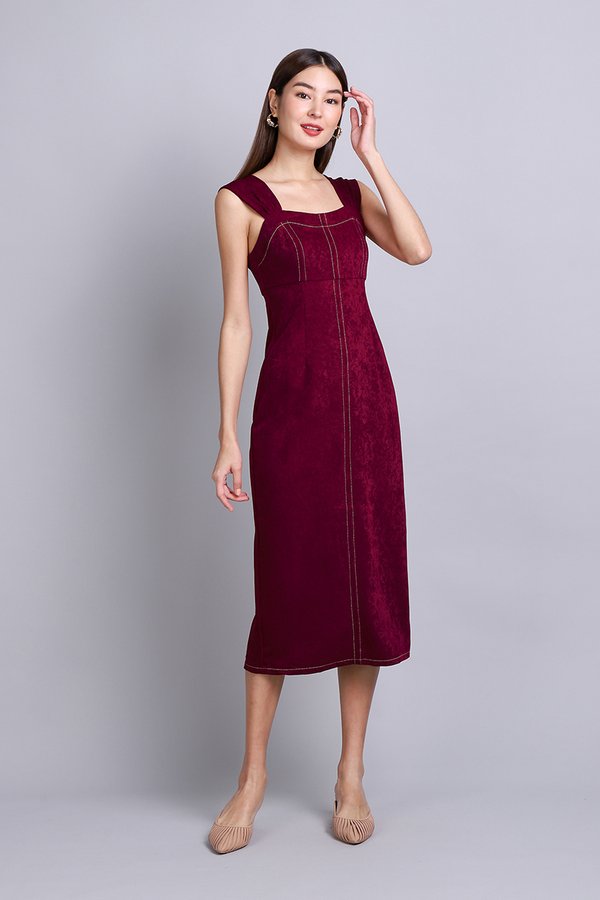 Selah Dress In Wine Red
