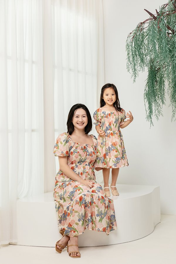 Hazel Girl Dress In Pink Florals